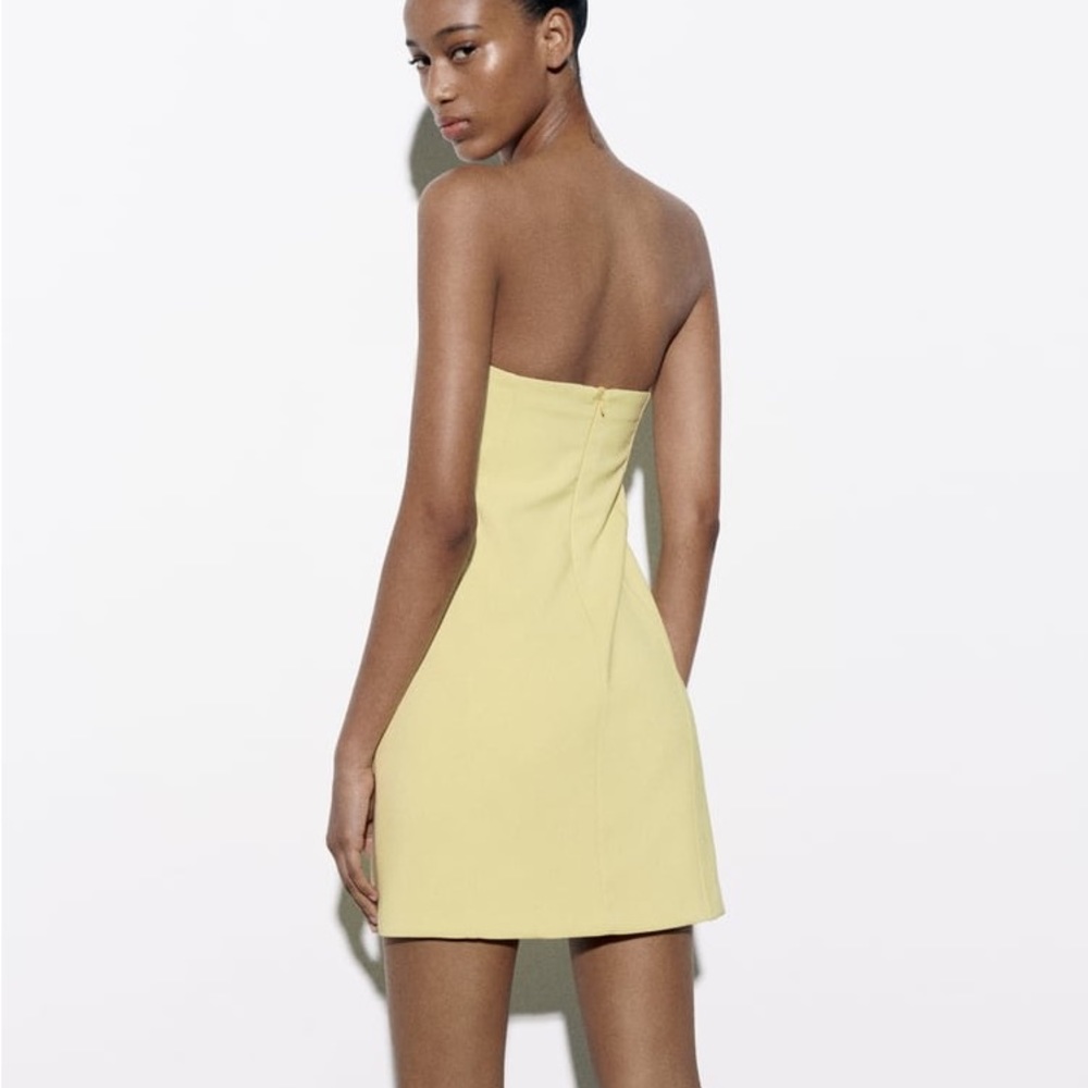 Zara Yellow Strapless Cut Out Dress - Picture 15 of 17